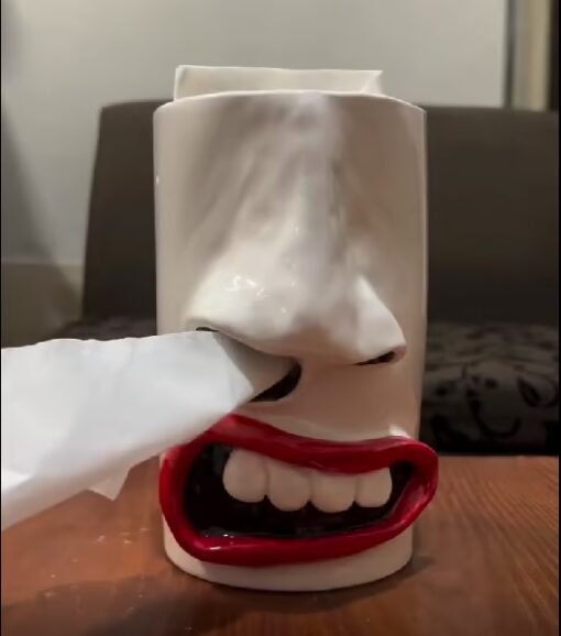 Handmade Funny Face Tissue Holder – Crafted with high-quality materials, a cheerful addition to any room.