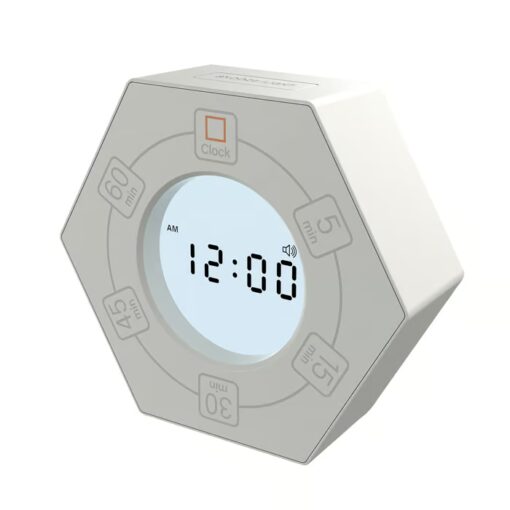 Use the Hexagonal Rotary Timer as both a countdown timer and a digital clock.