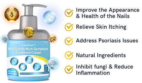 TODAHOF™ Bee Venom Multi-Symptom Treatment Cream soothes skin with natural arnica.