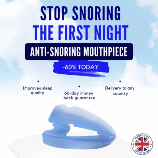 The Quiet Anti-Snoring Mouthpiece ensures no snoring and improved breathing.