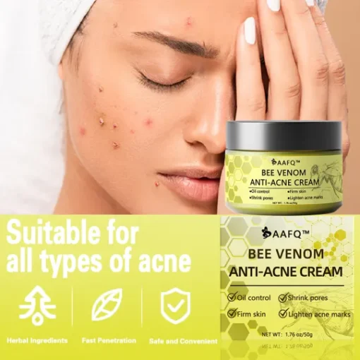 Embrace clear skin with Bee Venom AAFQ™ Anti-Acne Cream, recommended by experts and celebrated by users for its effectiveness.