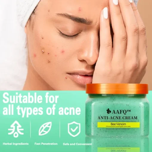 AAFQ™ Bee Venom Anti-Acne Cream helps reduce inflammation and promotes healing for healthy skin.