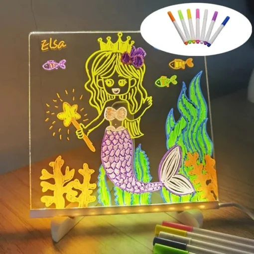 The Kids Creative LED Board is perfect for creating messages, drawings, and artwork with colorful LED lights and an easy-to-use design.