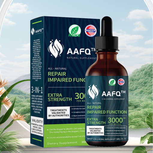 AAFQ™ 3-in-1 Herbal Supplement supports liver, kidney, and lung functions for optimal well-being.