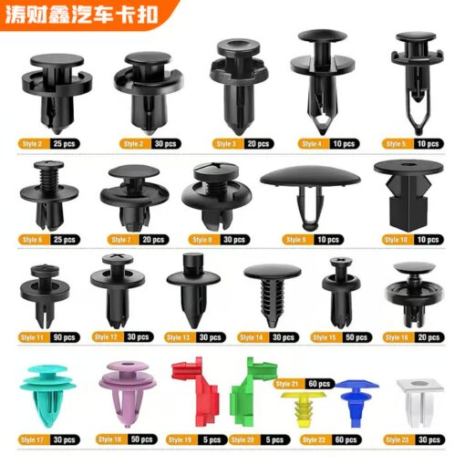 725Pcs Car Retainer Clips & Fastener Remover includes 33 types of clips for universal fit across various vehicle models.