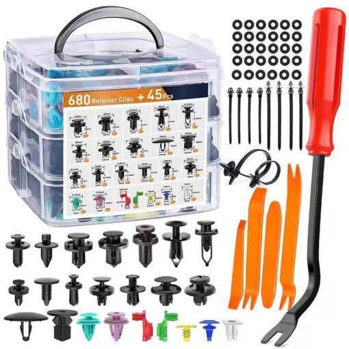 725Pcs Car Retainer Clips & Fastener Remover kit provides an essential solution for replacing car body fasteners.