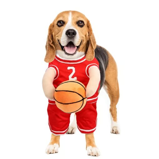 Easy to wear and durable Basketball Dog Costume, perfect for themed parties and holiday photos.