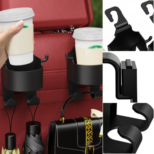 Save car space and stay organized with the versatile Car Cup Holder Hook.