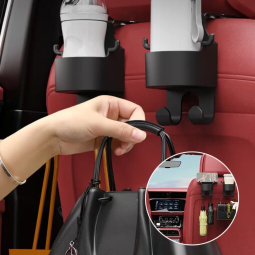 Car Cup Holder Hook adjusts to fit various cup sizes, offering flexible and practical storage.