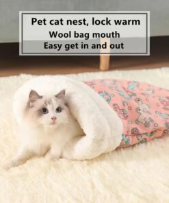 The Cozy Cat Sleeping Bag provides all-around warmth and comfort for your pet during winter months and cold weather.