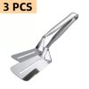 Food Flip Clip: Durable stainless steel tong for safe flipping and turning of food on the griddle or pan.