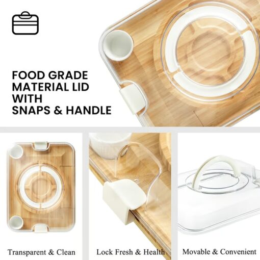 The Food Platter Set features a clear lid that locks in freshness and keeps your food tidy and secure.