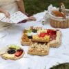 The Food Platter Set is made from durable bamboo and is easy to clean, eco-friendly, and long-lasting.