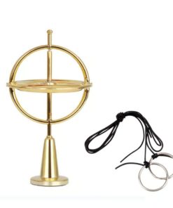 Gyroscope Toy with a colorful metal frame and gold-plated flywheel, offering a fun and educational spinning experience.