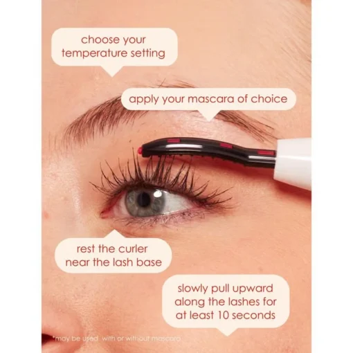 Get beautifully curled lashes that last all day with the Heated Lash Curling Tool, ensuring no damage or irritation.