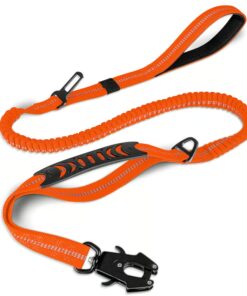 Shock-absorbing bungee design of the Heavy Duty Dog Leash reduces strain on your wrist and shoulder.