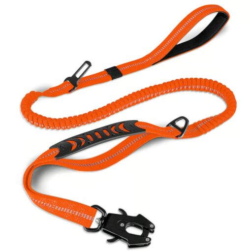 Shock-absorbing bungee design of the Heavy Duty Dog Leash reduces strain on your wrist and shoulder.