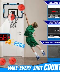 The Indoor Mini Basketball Hoop includes a mini basketball and pump for ready-to-play fun.