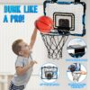 Indoor Mini Basketball Hoop with vibrant LED lights and cheering scoreboard for exciting gameplay.