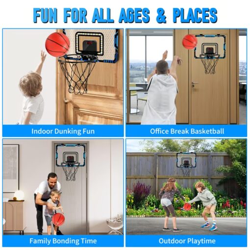 Easy installation of the Indoor Mini Basketball Hoop with no tools required for quick setup.