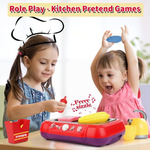 Kits Kitchen Toy Little Chef Cooking Set is the perfect gift for kids aged 3-6, ideal for birthdays and holidays.