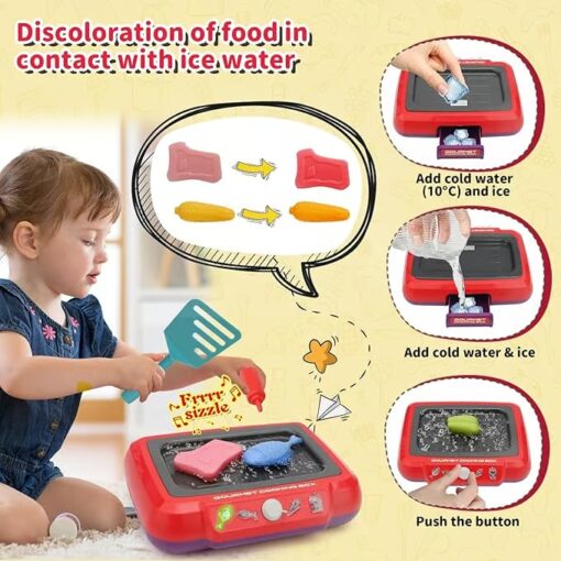 Kits Kitchen Toy Little Chef Cooking Set helps children develop social skills and teamwork through pretend cooking.