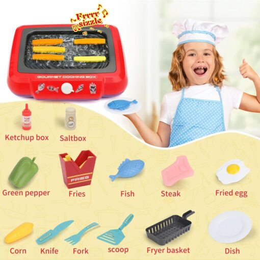 Kits Kitchen Toy Little Chef Cooking Set is a fun way for kids to learn food names and shapes while playing.