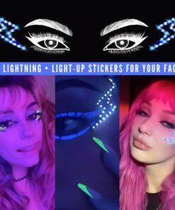 LED Face Stickers – perfect for punk, emo, and alternative makeup styles.