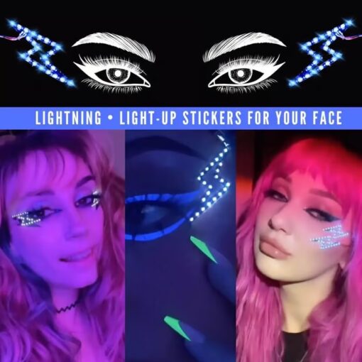 LED Face Stickers – perfect for punk, emo, and alternative makeup styles.