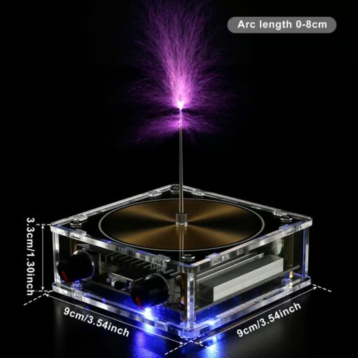 Close-up of the Musical Tesla Coil generating long, thick arcs of energy.