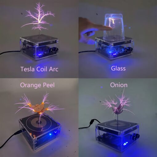 Musical Tesla Coil creating powerful lightning arcs in sync with music for an electrifying display.