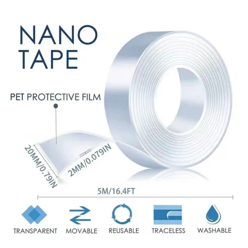 Nano Velcro Tape - Strong grip, reusable, and eco-friendly adhesive for multiple uses.