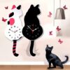 Add a touch of personality to your room with the Nordic Cat Wagging Tail Wall Clock.