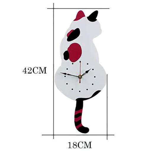 Nordic Cat Wagging Tail Wall Clock adds charm and fun to any room with its wagging tail.