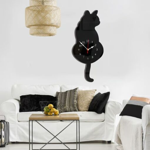 Nordic Cat Wagging Tail Wall Clock – Watch the cute cat’s tail move while keeping track of time.