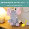 Peekaboo Elephant musical toy promoting auditory and sensory skills in toddlers.