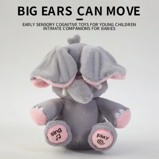 Peekaboo Elephant soft plush with peek-a-boo game for sensory development.