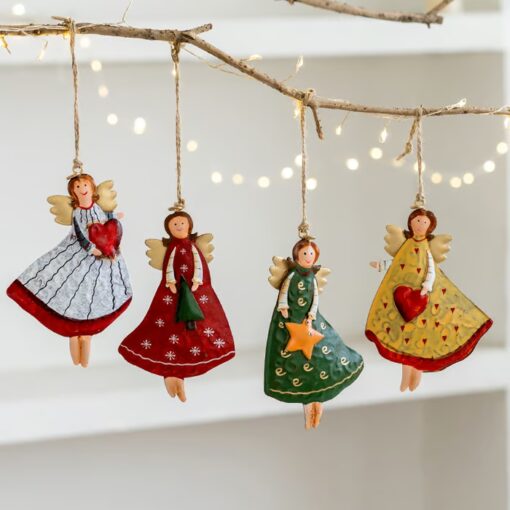 Celebrate the holidays with the Retro Iron Art Christmas Angel Decoration, a beautiful symbol of hope and love.