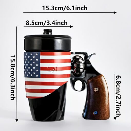 Revolver Coffee Mug's detachable handle makes cleaning and maintenance easy.