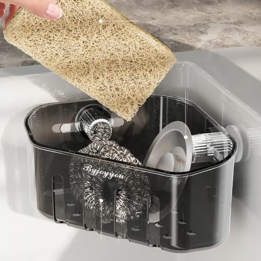 Suction Corner Storage Basket - A functional and stylish storage solution for your kitchen.