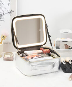 Keep your makeup organized and easy to apply with Travel Makeup Case with LED Mirror.