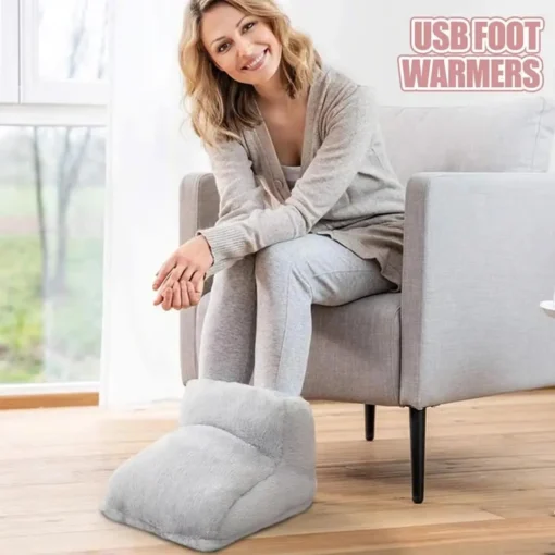 USB Foot Warmer in pink, offering portable warmth and comfort for your feet anywhere.