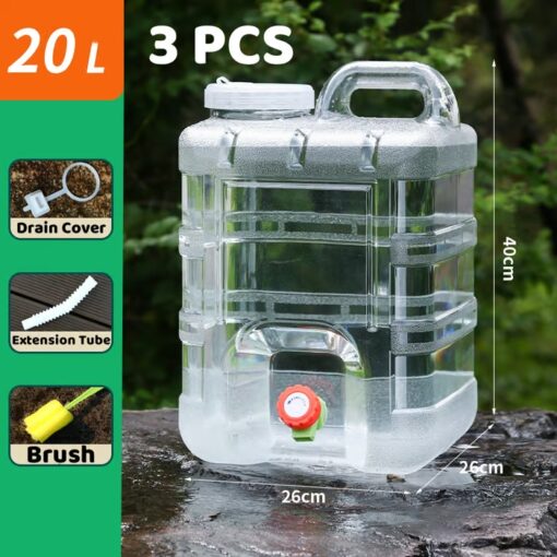 Transparent Water Storage Bucket with visible water level for convenient use.