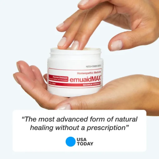 EMUAIDMAX® First Aid Ointment calms itchy skin and promotes healing for sensitive skin types.