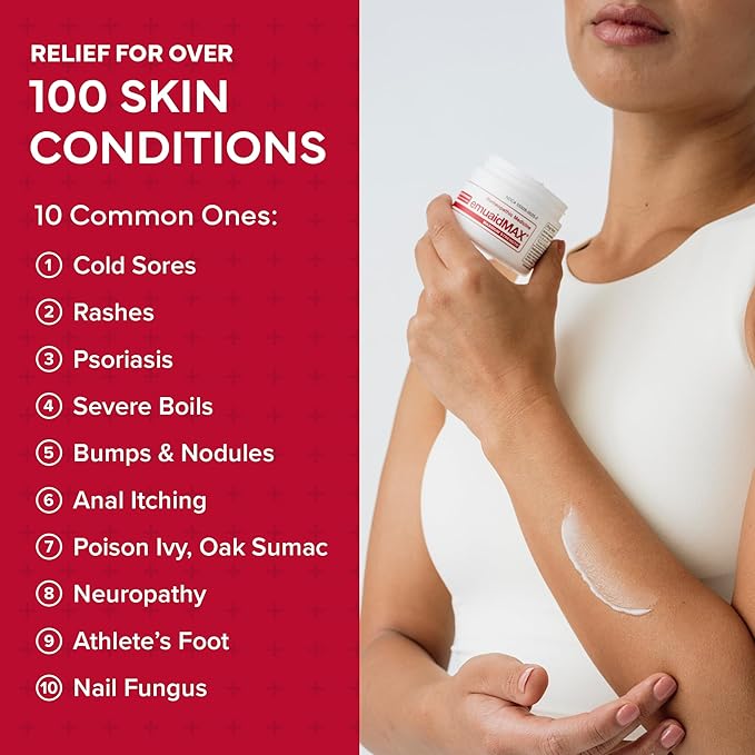 Alleviate skin discomfort with EMUAIDMAX® First Aid Ointment for rashes and irritation.