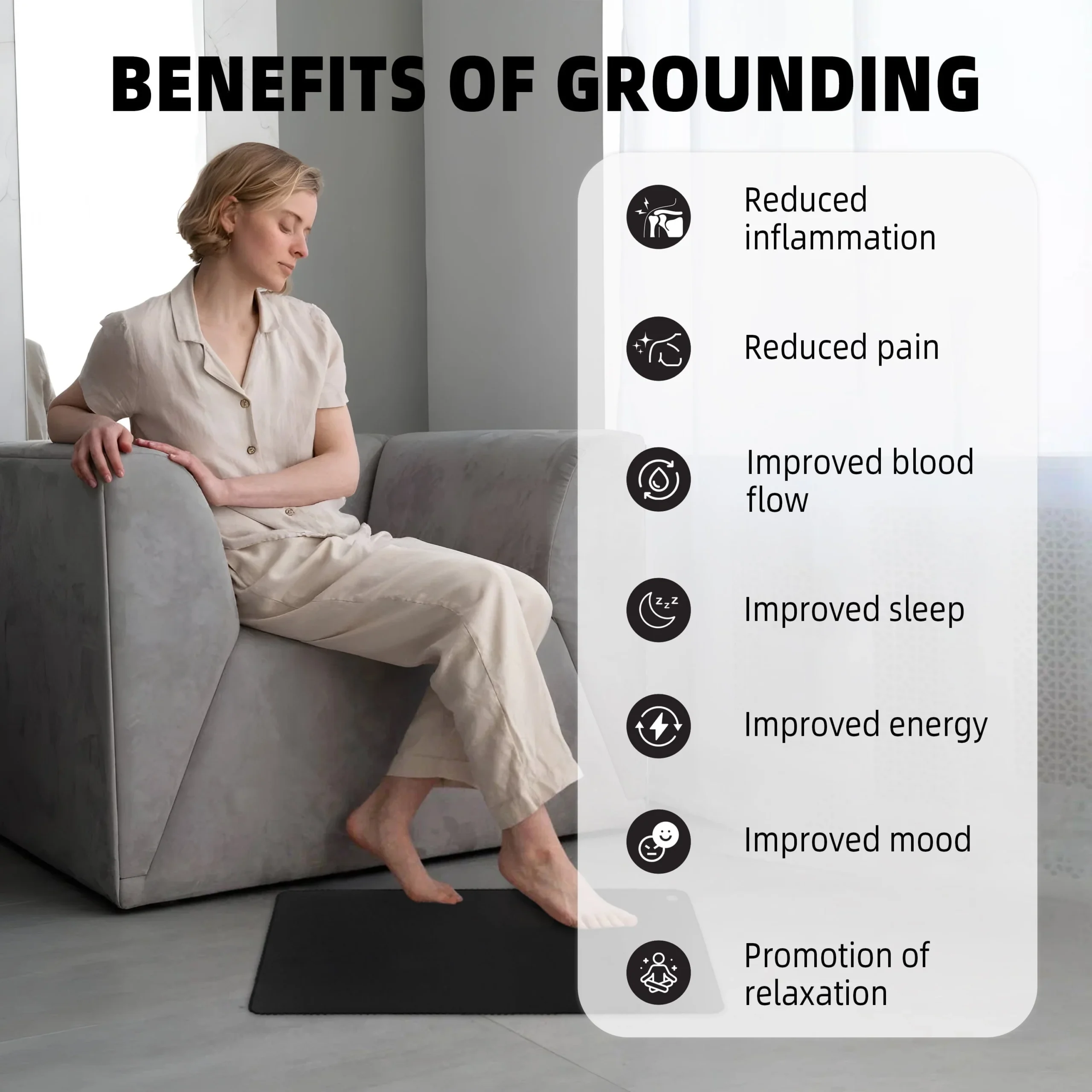 Feel rejuvenated after a long day with the DAFEILA™ NovaGround Grounding Mat.