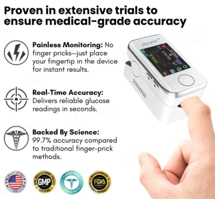 Glycenx™ Precision Glucose Monitoring Device is perfect for all age groups.