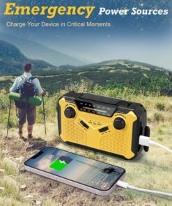 J-369 Emergency Weather Radio: Compact, multi-functional radio with flashlight and SOS alarm features.