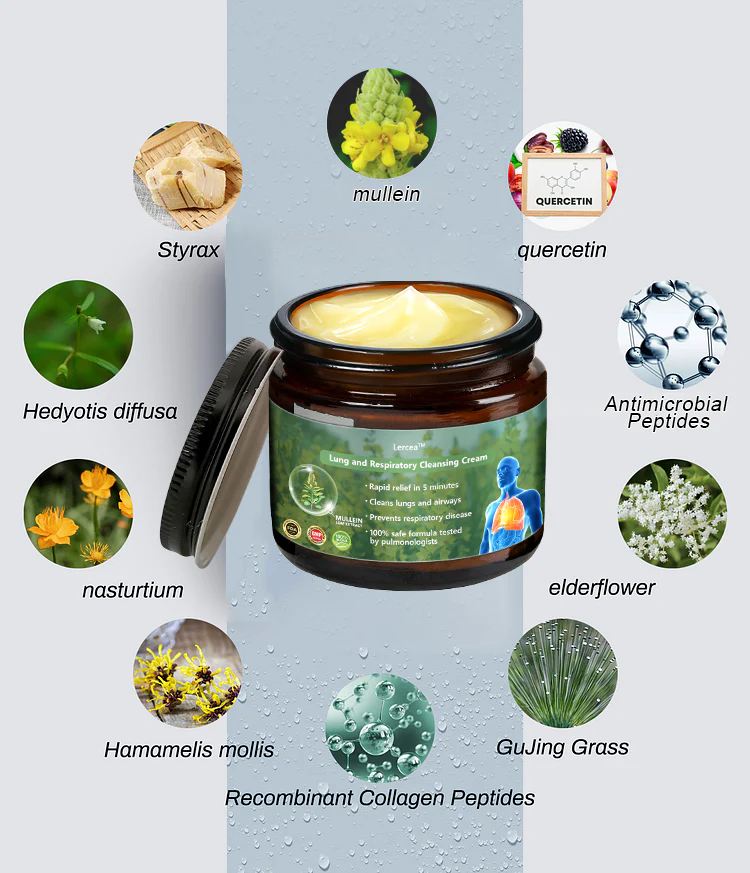 Lercea™ Mullein Clear Lung Repair Cream – Suitable for all ages with natural care.