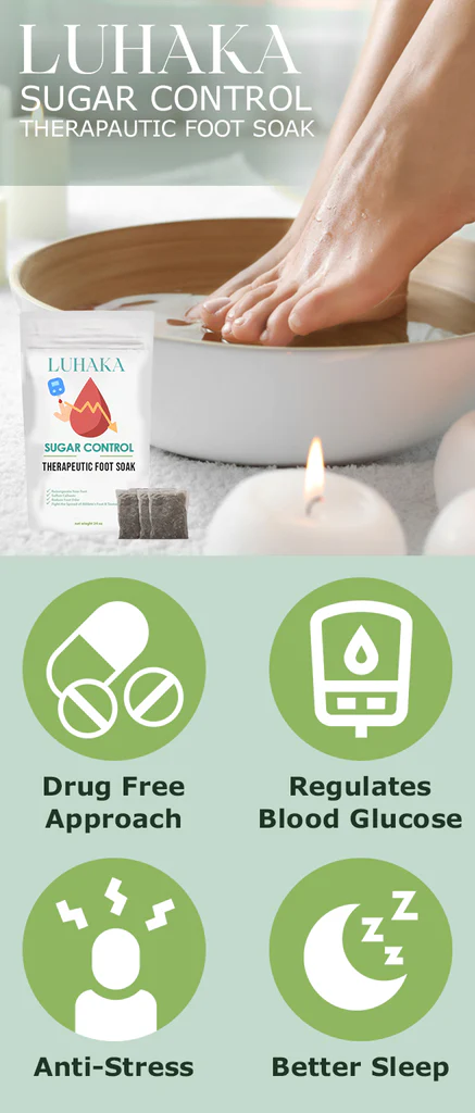 LUHAKA Sugar Control Therapeutic Foot Soak promotes healthy feet and balanced blood sugar.